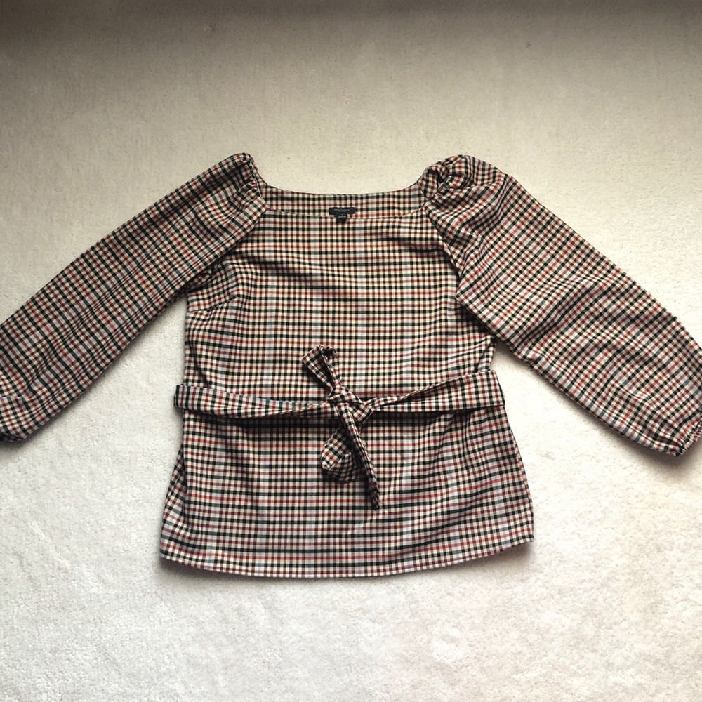 Ann Taylor Factory flannel style wrap shirt.